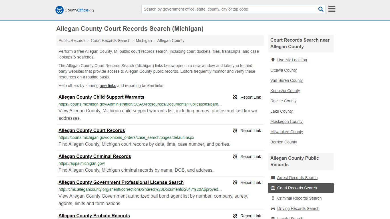 Allegan County Court Records Search (Michigan) - County Office